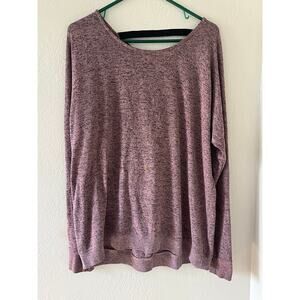 Women Flirtitude Active Soft Long Heathered Purple Black Straps Sweatshirt Sz XL